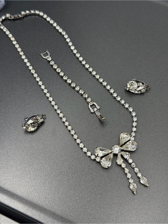 continental Jewelry - Vintage Dazzling Continental Necklace and Earrings